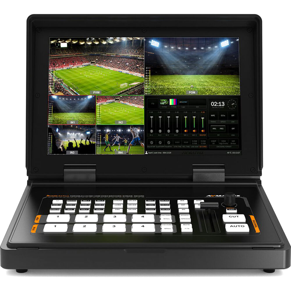 Shark S4 Plus נתב וידאו מקצועי - מיקסר 4 ערוצי SDI/HDMI עם מסך 